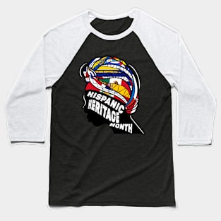 Hispanic Heritage Month Latino Countries Flags Proud Spanish Speaking American For Women, Men Baseball T-Shirt